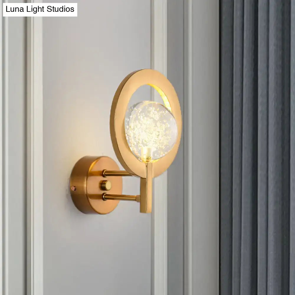 Gold Crystal Glamour Wall Lamp brass finish with glass orb by Decorbites wall sconce on Tampa Home & Garden Store