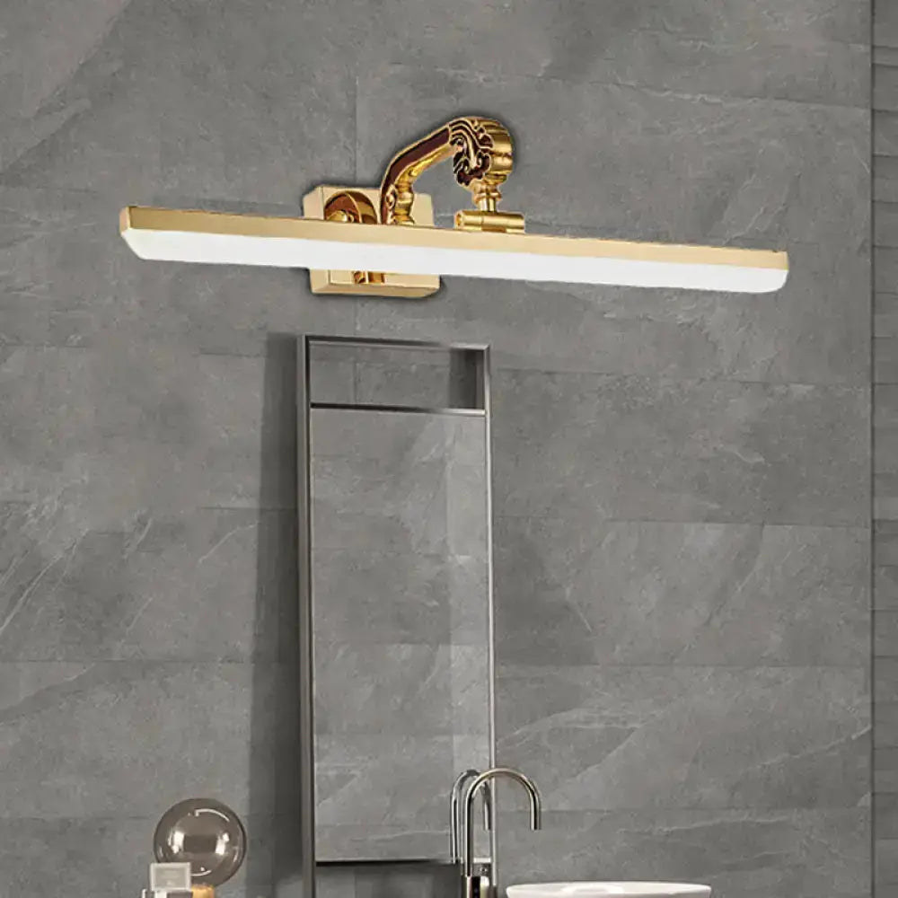 16/21.5 in Decorbites gold LED vanity light with white acrylic diffuser wall mount on Tampa Home & Garden Store