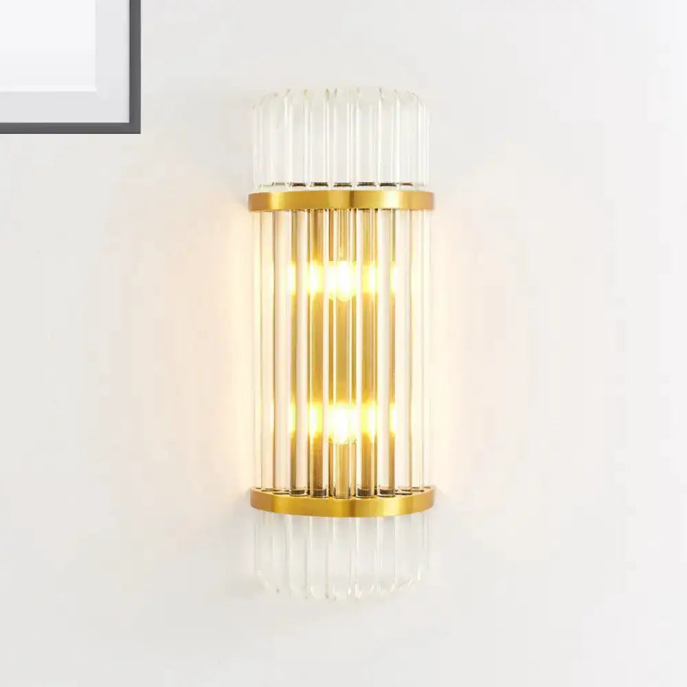 Modern Golden Crystal Shade Wall Sconce Bedroom