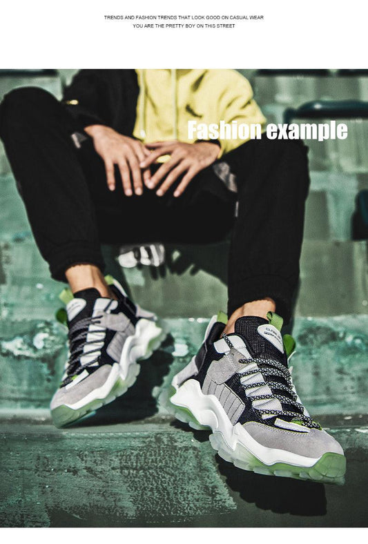 Stevvex men's athletic shoes grey/black mesh with lime outsole, breathable lace-up sneakers on Tampa Home & Garden Store