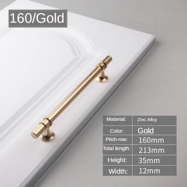 Cabinet pull handle in gold zinc alloy, 160mm pitch, 213mm total length, Stevvex on Tampa Home & Garden Store