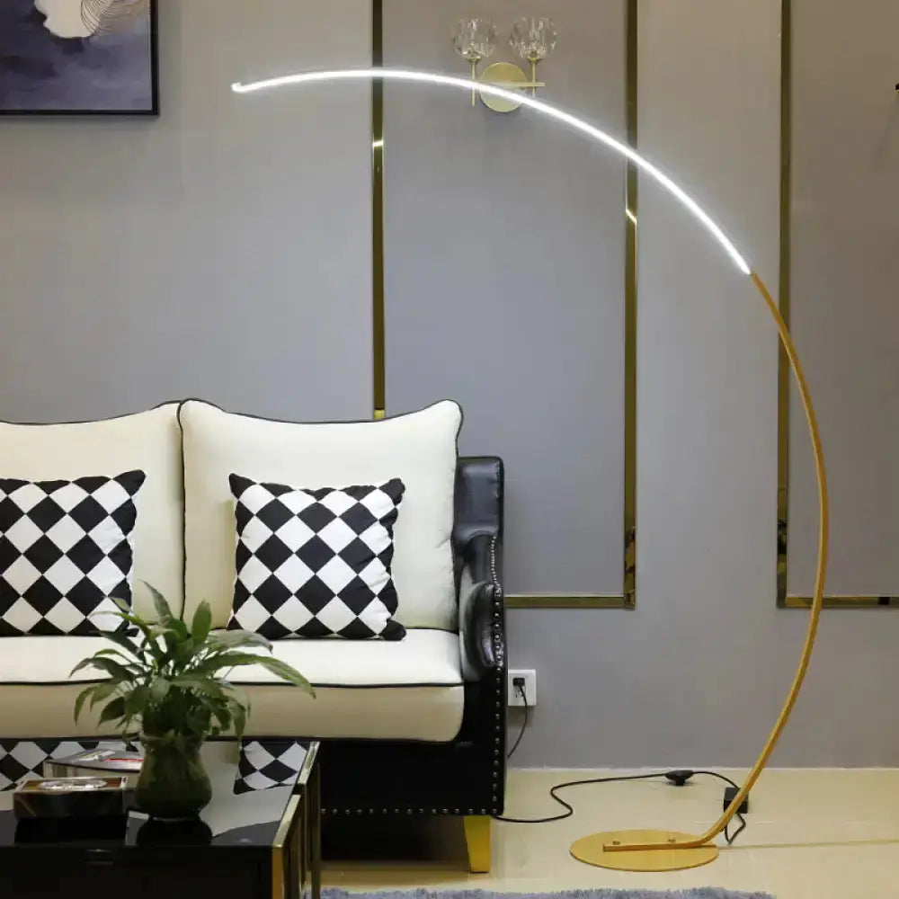 Modern Metallic Led Floor Lamp Black Beige Bow