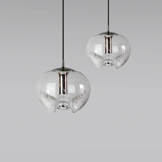 Modern Minimalist Bedside LED Chandelier Decorbites - clear glass two-globe pendant lights on Tampa Home & Garden Store