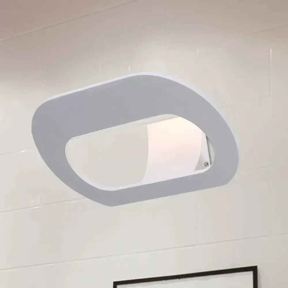 Modern grey oval shade wall lamp with white inner diffuser for bedroom lighting on Tampa Home & Garden Store