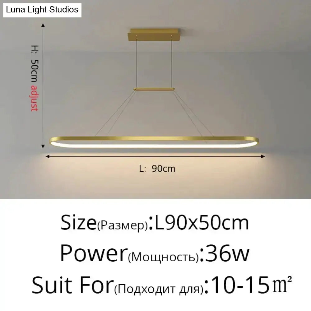 Decorbites LED pendant light with gold circular ring and adjustable cables on Tampa Home & Garden Store