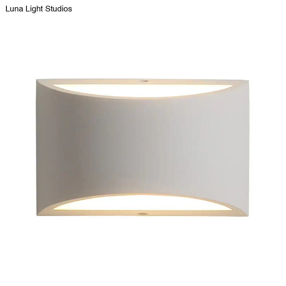 White Gypsum Oval Textured Sconce by Decorbites; white gypsum wall light with dual curved openings on Tampa Home & Garden Store