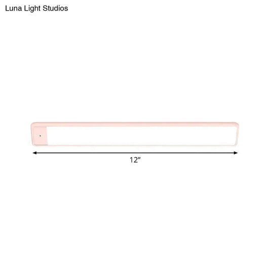 Decorbites modern pink elongated vanity lighting fixture for bedroom, 12in length on Tampa Home & Garden Store