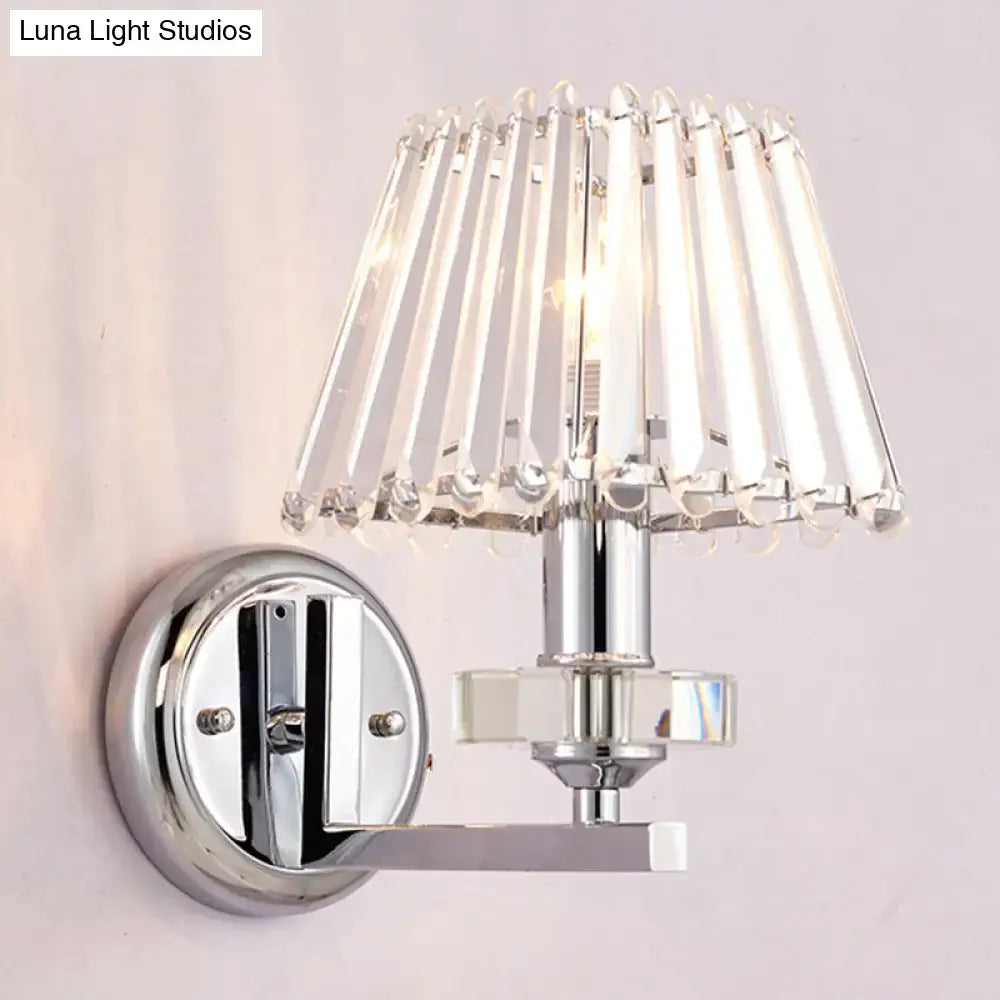 Chrome crystal pyramid wall light with clear crystal shade and chrome mount Decorbites on Tampa Home & Garden Store