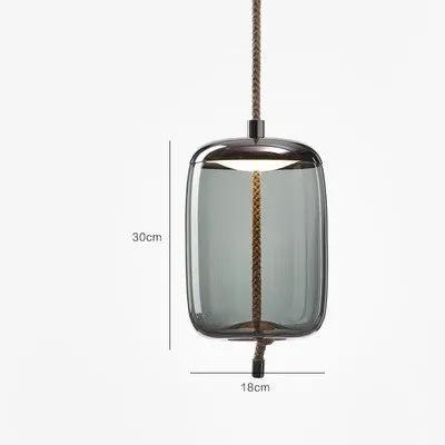 Modern glass chandelier with twine pendant light by Decorbites for bar decor on Tampa Home & Garden Store