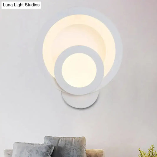 White LED Wall Light by Decorbites, circular ring design, warm glow, Luna Light Studios on Tampa Home & Garden Store