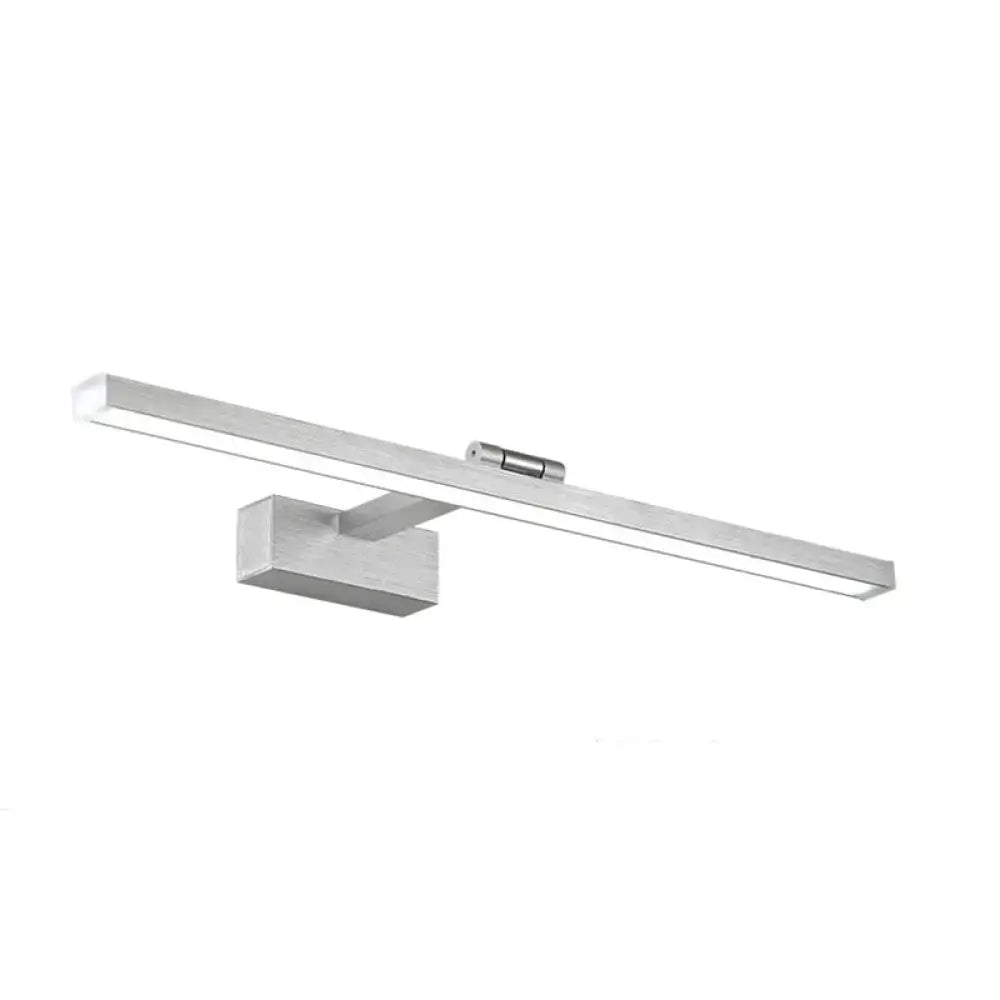 Decorbites modern silver wood grain metal linear vanity light fixture for bathroom on Tampa Home & Garden Store
