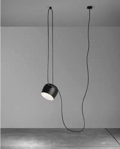 Modern Simple Aluminum Snare Chandelier black drum shade with long suspension cord on Tampa Home & Garden Store