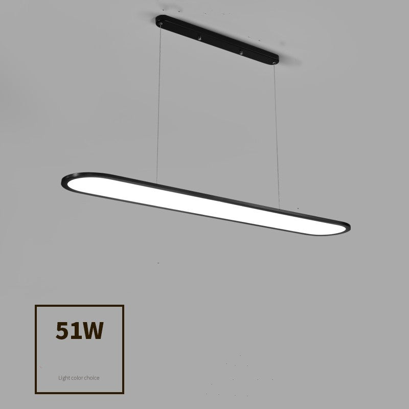 Modern Simple Creative Strip Bar LED pendant light, black frame, 51W, ceiling mount on Tampa Home & Garden Store