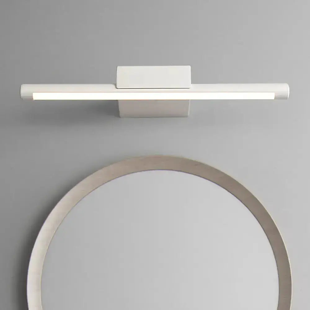 Modern slim white LED bathroom light fixture sconce, warm light, Decorbites on Tampa Home & Garden Store