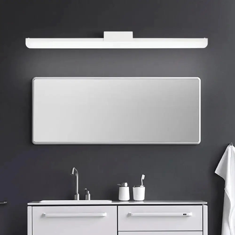 16–20 inch Acrylic LED Wall Light Sconce ultra-thin white finish by Decorbites above a bathroom vanity mirror on Tampa Home & Garden Store