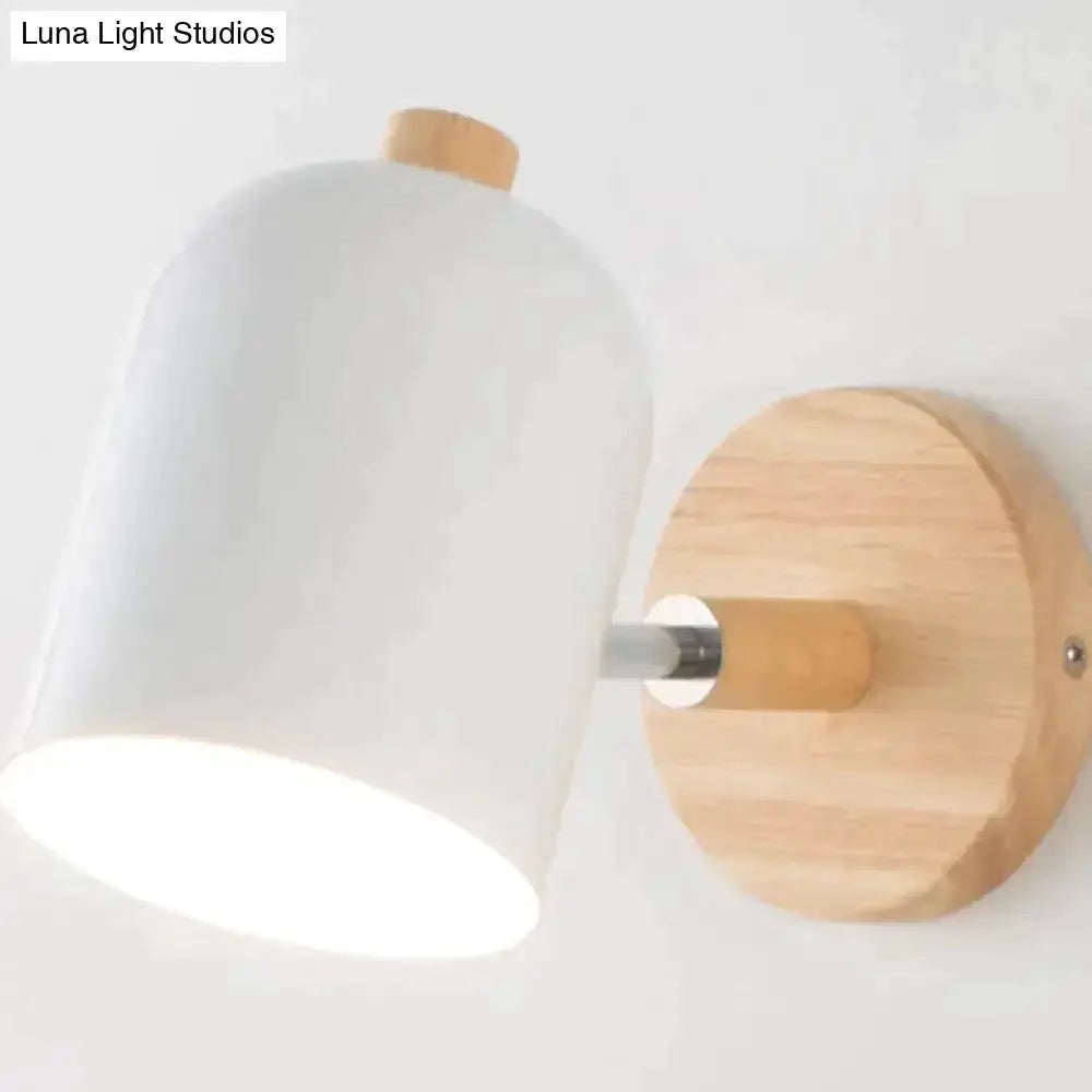 Teal and Wood Wall Lamp Sconce for Bedroom