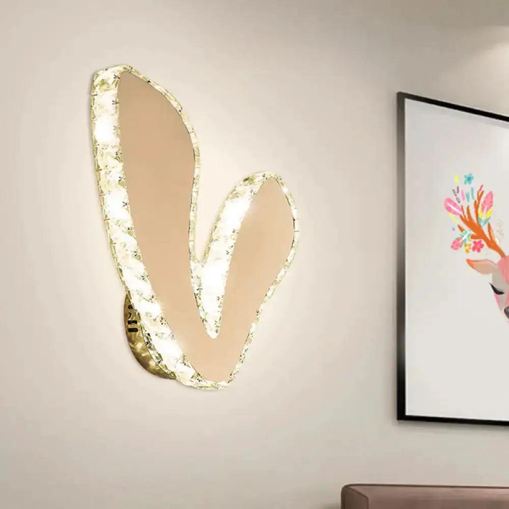V-Shape Crystal Block LED Wall Sconce in chrome with crystal border on Tampa Home & Garden Store