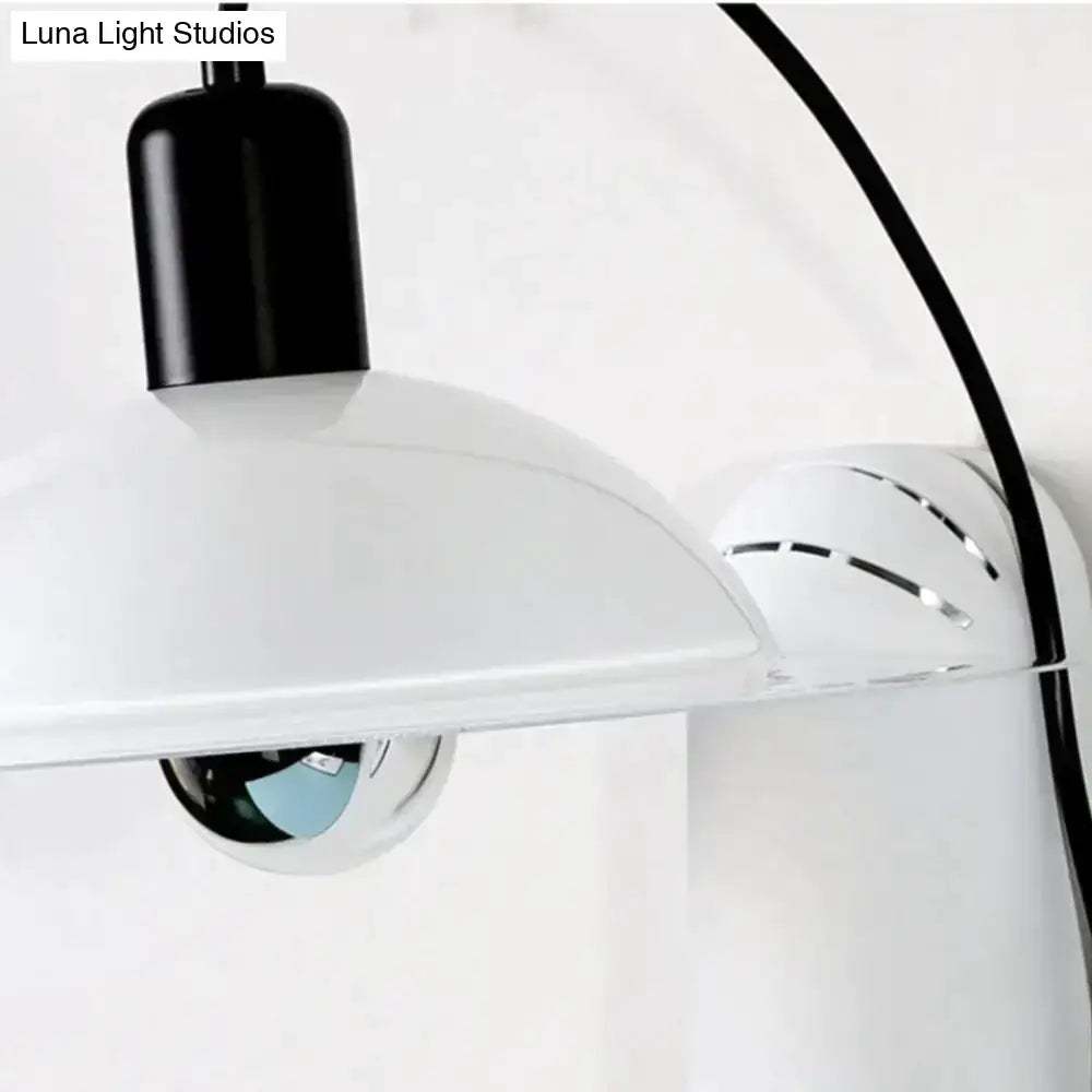 White modern wall sconce with black top cap and chrome accent by Decorbites on Tampa Home & Garden Store