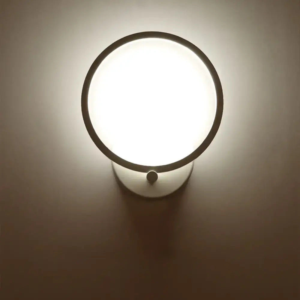 Decorbites White Circle LED Sconce, wall-mounted circular LED ring with white glow on Tampa Home & Garden Store