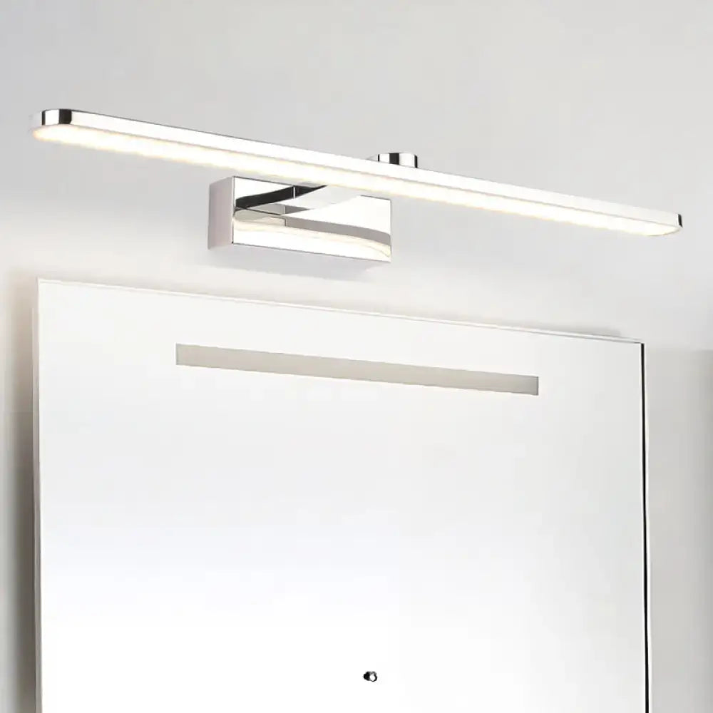 White LED bathroom sconce by Decorbites, chrome bar light with square mount on Tampa Home & Garden Store