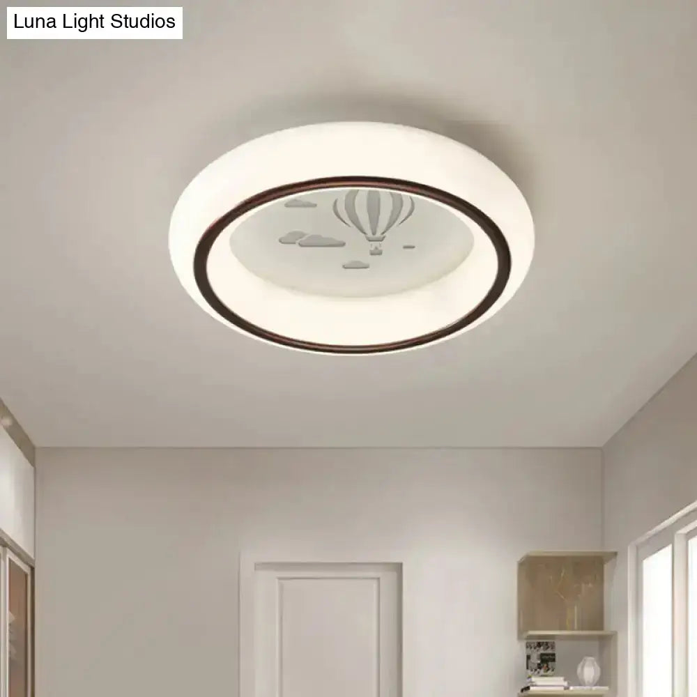 Decorbites white balloon ceiling light flush mount for home & garden with frosted glass center on Tampa Home & Garden Store