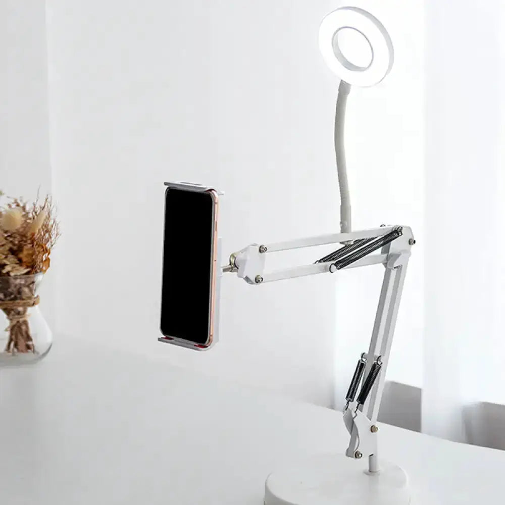 Modern White LED Desk Lamp With Phone Support