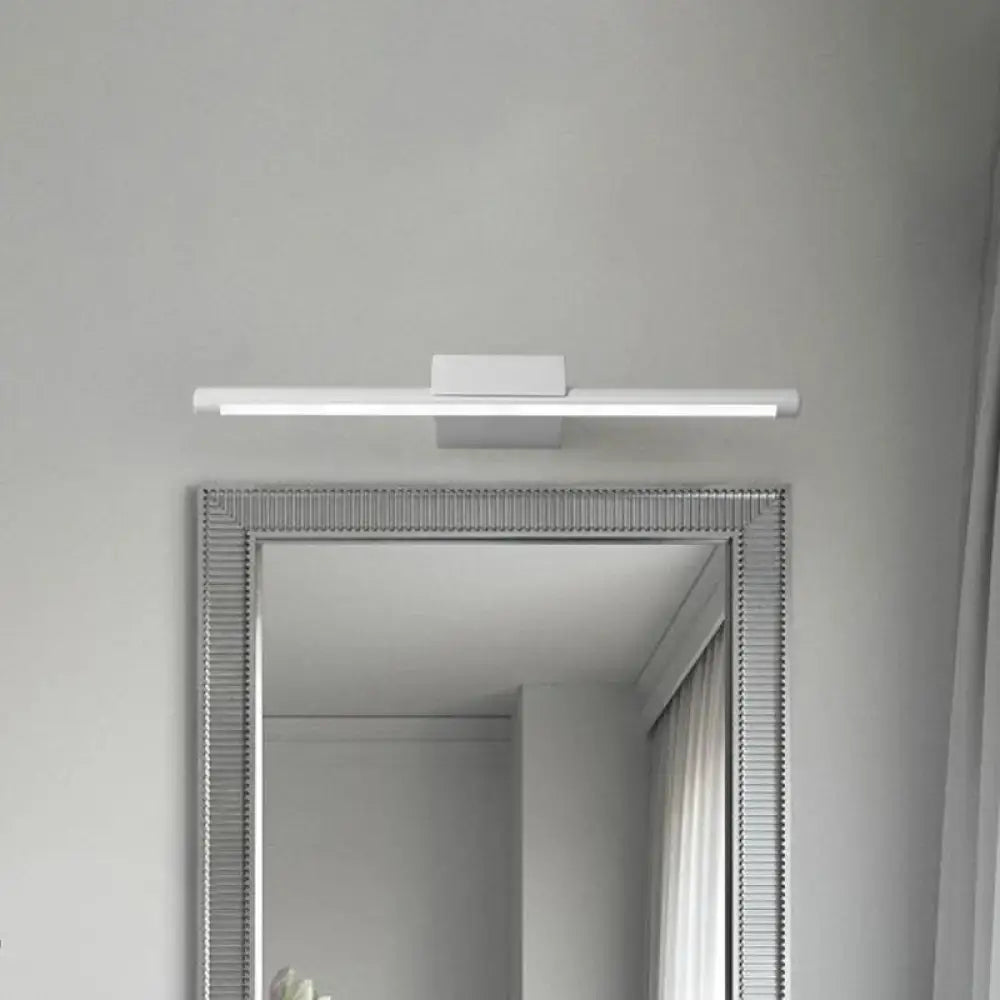 White LED Pole Vanity Wall Light by Decorbites, slim metal bar with centered mount on Tampa Home & Garden Store