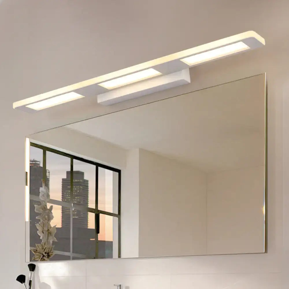 White Acrylic Vanity Light Dual-Voltage, wall-mounted LED bathroom bar on Tampa Home & Garden Store