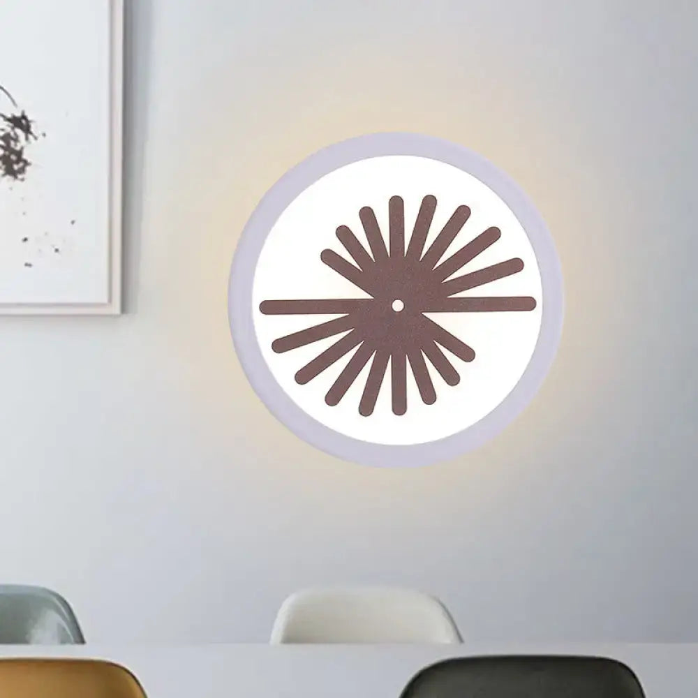 White leaf wall light by Decorbites; round wall lamp with brown leaf pattern on Tampa Home & Garden Store