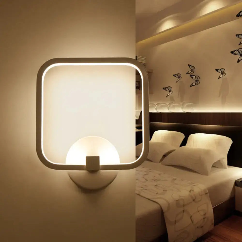 Contemporary White Square Acrylic Sconce