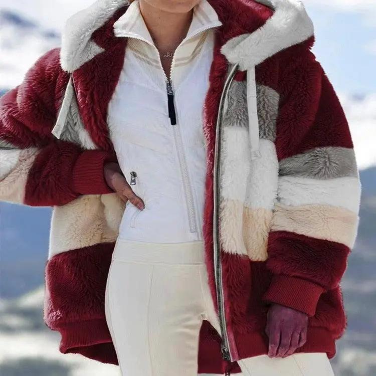 Women Hooded Fleece Jacket Winter Warmth