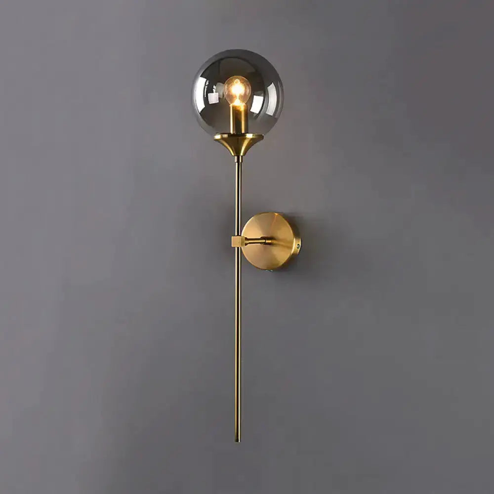 Modernist Gold Glass Round Sconce Lamp for Living