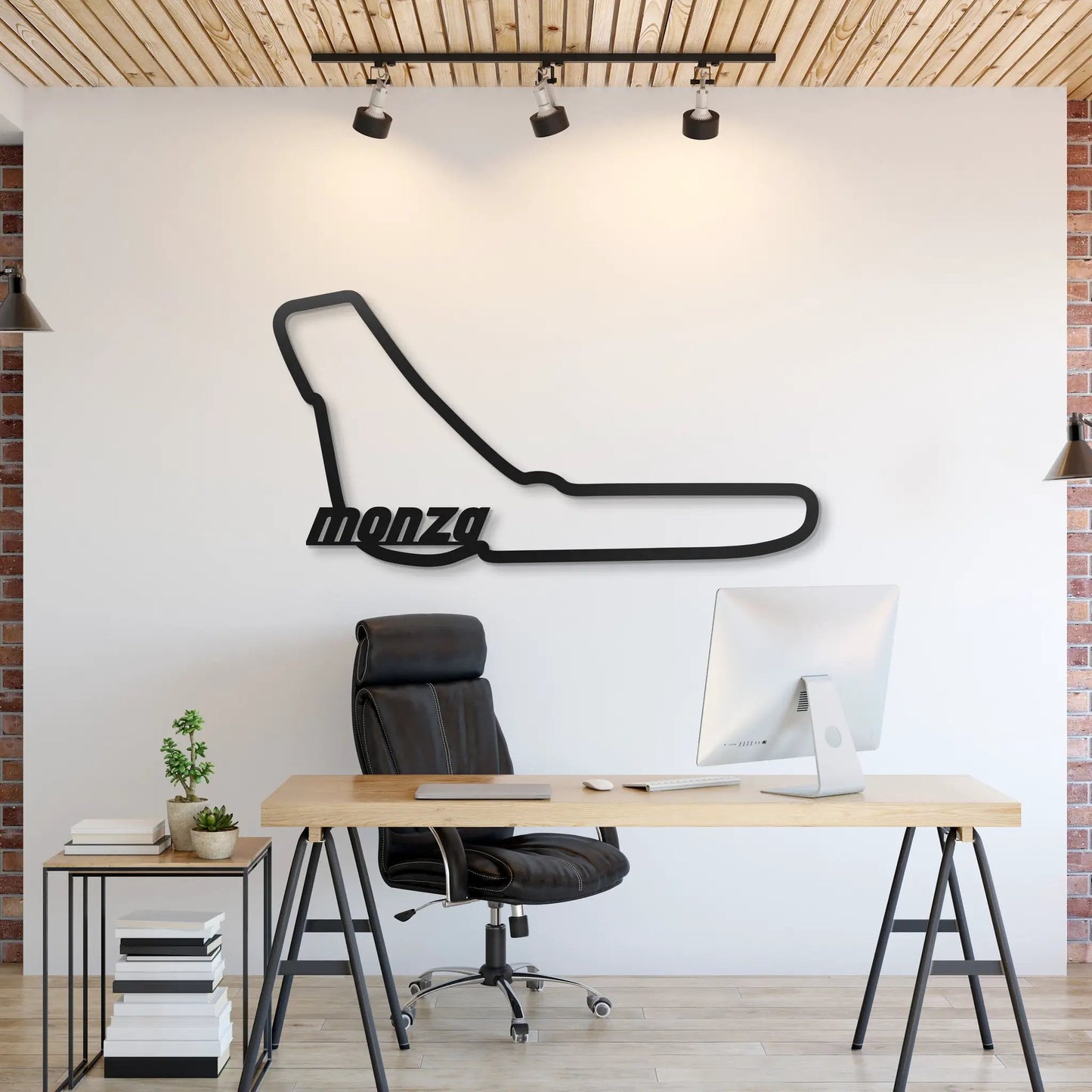 Monza Formula 1 Metal Circuit Wall Art in black metal outline wall decor by Modello Turbo on Tampa Home & Garden Store
