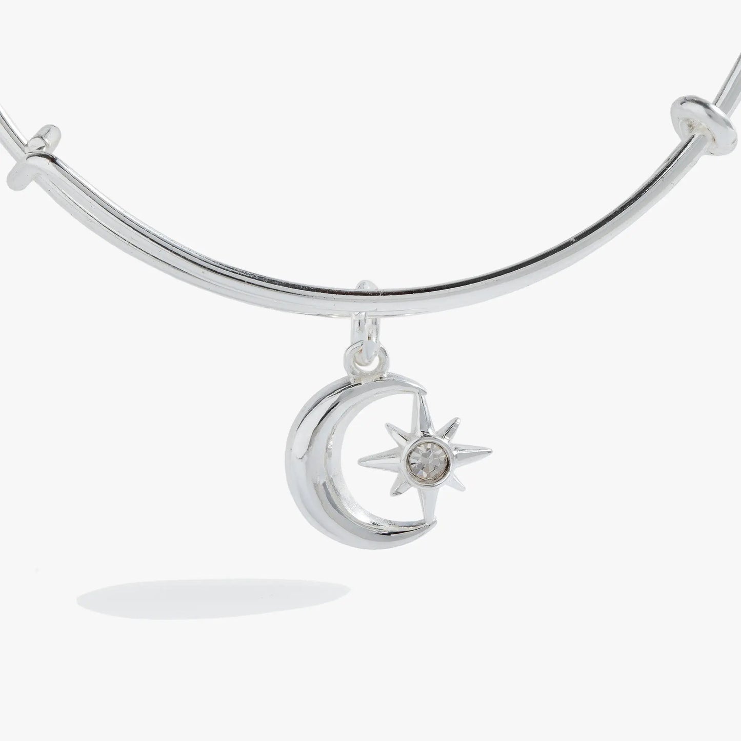 Moon and Star Charm Bangle for Light and Hope