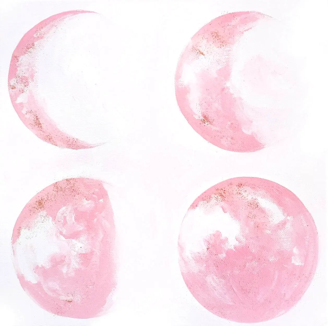 Lámina artística Fases de la luna rosa – Decoración de pared tranquila y de ensueño