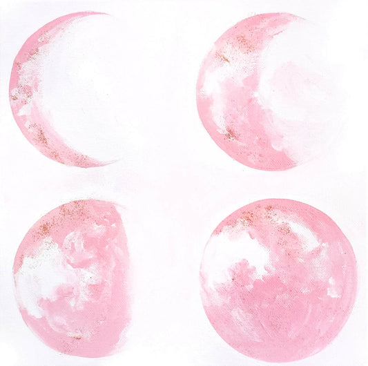 Pink Moon Phases Art Print – Calm, Dreamy Wall Decor - Tampa Home & Garden Store