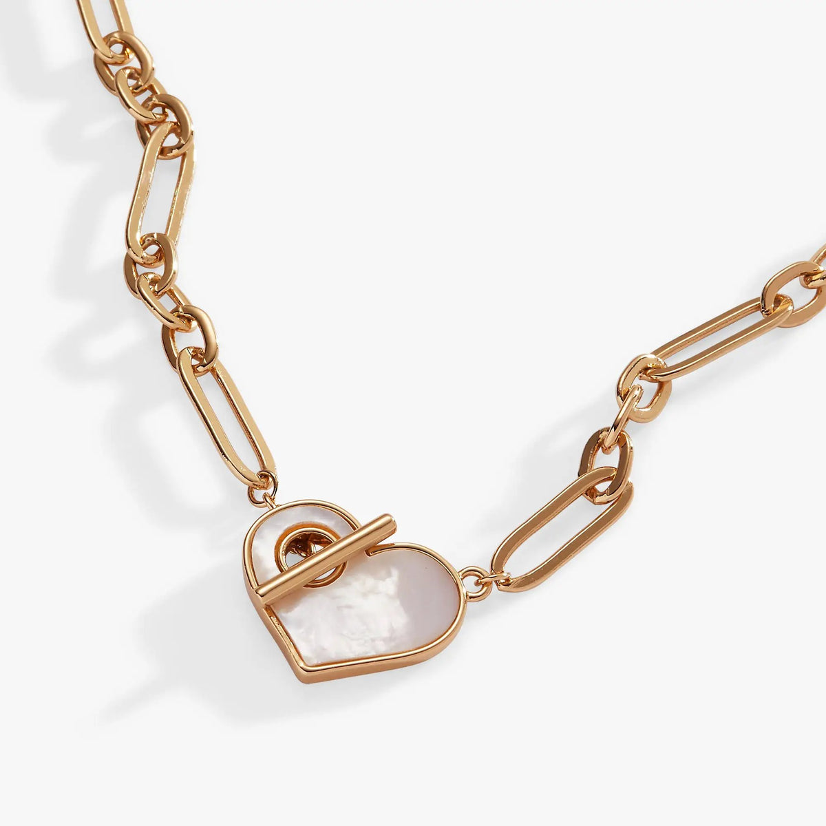 Heart Mother of Pearl Toggle Necklace by Alex and Ani in rose gold with pearl pendant on chain on Tampa Home & Garden Store