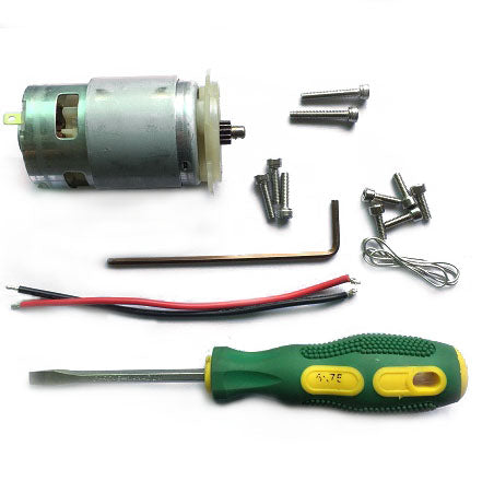 Nemo V2 Divers Edition motor repair kit with DC motor, screws, red/black wires, hex key on Tampa Home & Garden Store