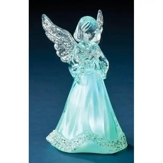 LED Tri Color Angel Figurine by Country Christmas Loft with glitter wings on Tampa Home & Garden Store