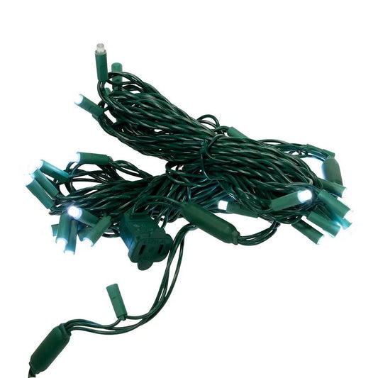 50-Light 5MM Cool White Frosted Twinkle LED Green Wire Light Set - Tampa Home & Garden Store