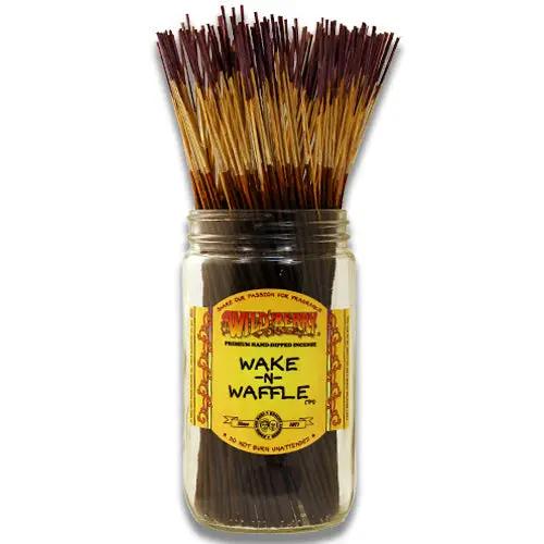 Wake -N- Waffle incense 10-stick bundle in glass jar with yellow label by Country Christmas Loft on Tampa Home & Garden Store