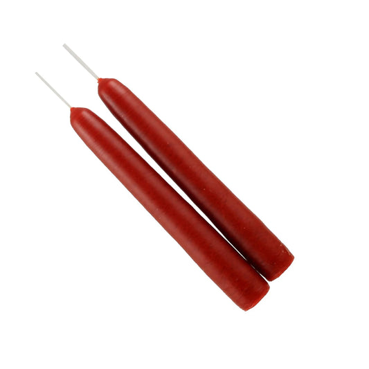 Mole Hollow Paprika taper candles red wax, pair by The Country Christmas Loft on Tampa Home & Garden Store