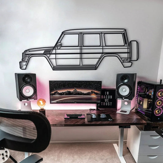 Modello Turbo 2013 AMG G63 W463 metal wall art silhouette in black car outline on Tampa Home & Garden Store