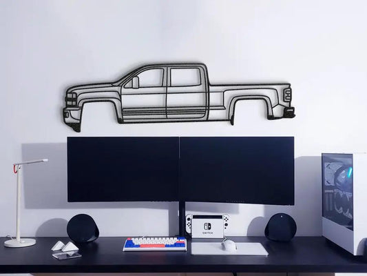 2015 Silverado 2500HD metal wall art by Modello Turbo, black silhouette on Tampa Home & Garden Store.