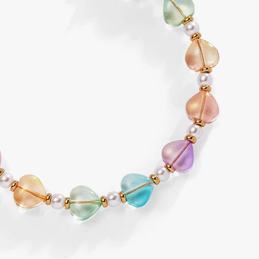 Colorful Heart Beaded Bracelet by ALEX AND ANI with pastel teardrop beads on Tampa Home & Garden Store
