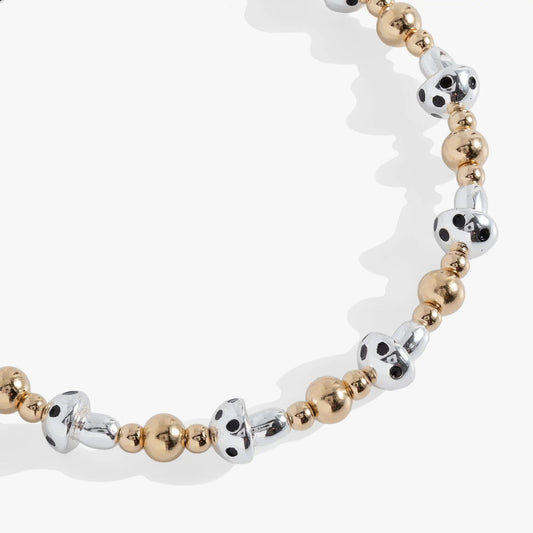 Mushroom Beaded Bangle bracelet in silver and gold-tone beads by ALEX AND ANI on Tampa Home & Garden Store