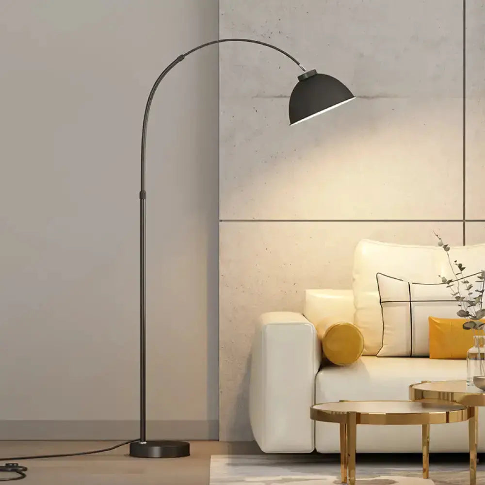 Mustard Yellow Adjustable Arched Floor Lamp