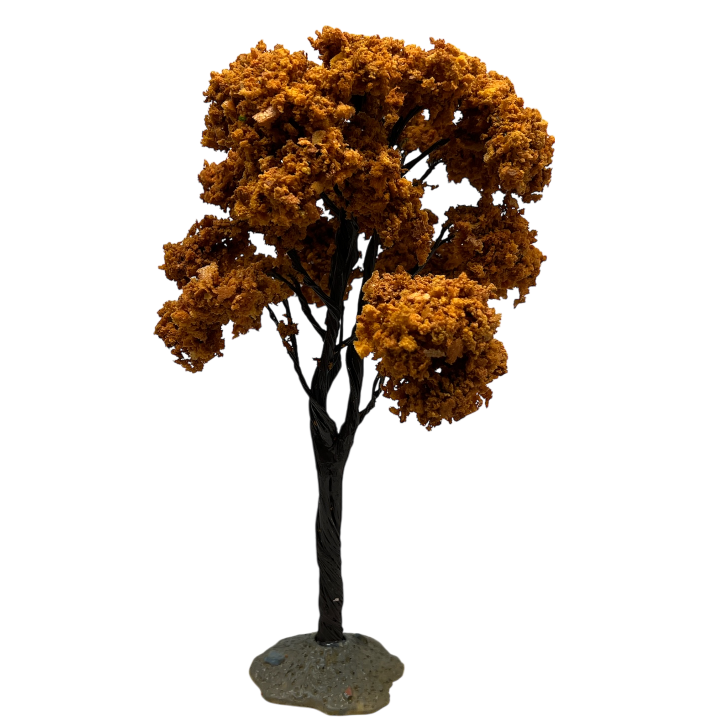 Yellowwood Tree Large with autumn-orange blooms on dark stems for Autumn Village on rocky base on Tampa Home & Garden Store