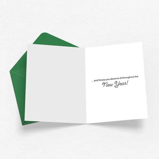 Ornamental Christmas Card with foil and glitter, green envelope, The Country Christmas Loft on Tampa Home & Garden Store
