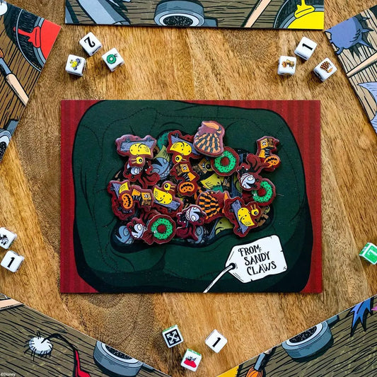 Nightmare Before Christmas Merry Madness board game with colorful tokens on a green game board on Tampa Home & Garden Store